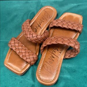 Blowfish Brown Braided Slide Sandals